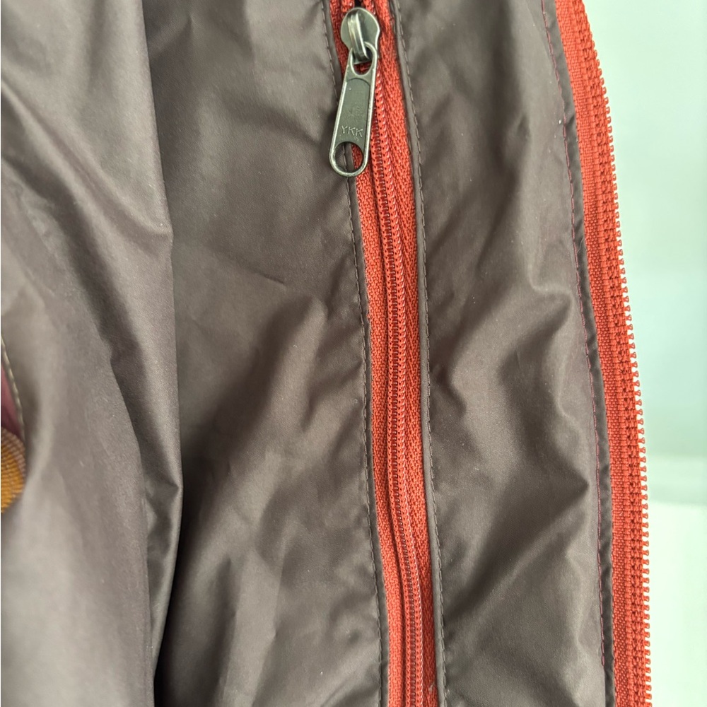 Patagonia Plaid Hooded Vest - Burgundy and Tan - Picture 11 of 13